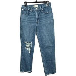 Madewell The Perfect Vintage Straight Leg High Waisted Light Wash Jeans Size 29P
